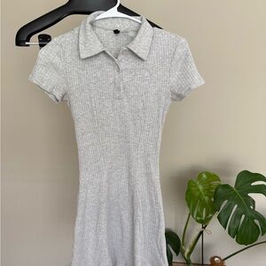Gray Ribbed Tenis Dress